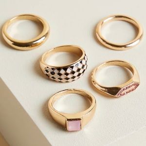 🆕 Checkered Cocktail Ring Set Size 9 NWT Torrid New!